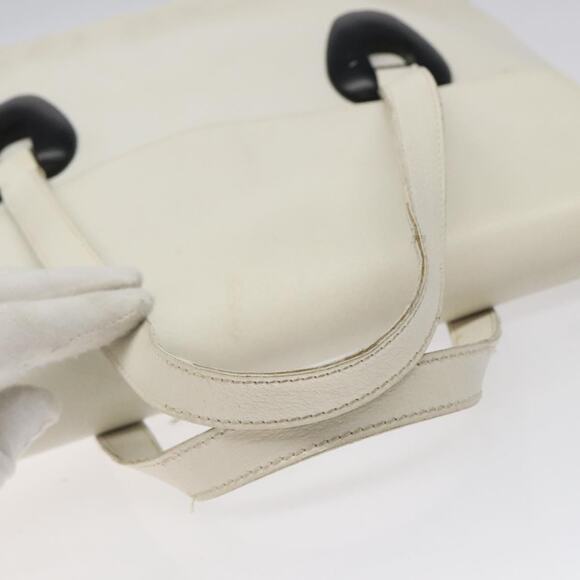 GUCCI Tote Bag Leather White Silver - Picture 7 of 12